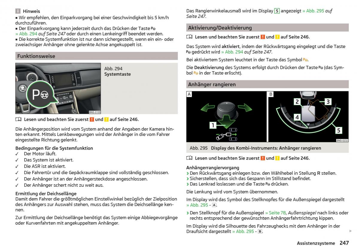 Skoda Kodiaq Handbuch / page 249