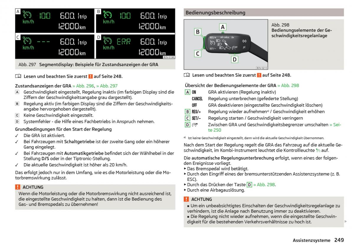 Skoda Kodiaq Handbuch / page 251