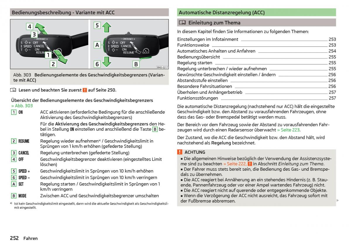 Skoda Kodiaq Handbuch / page 254