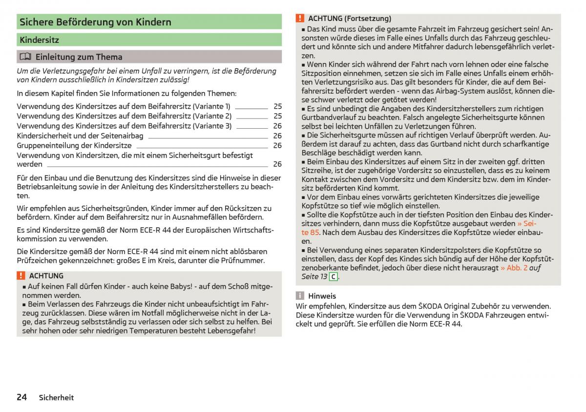 Skoda Kodiaq Handbuch / page 26