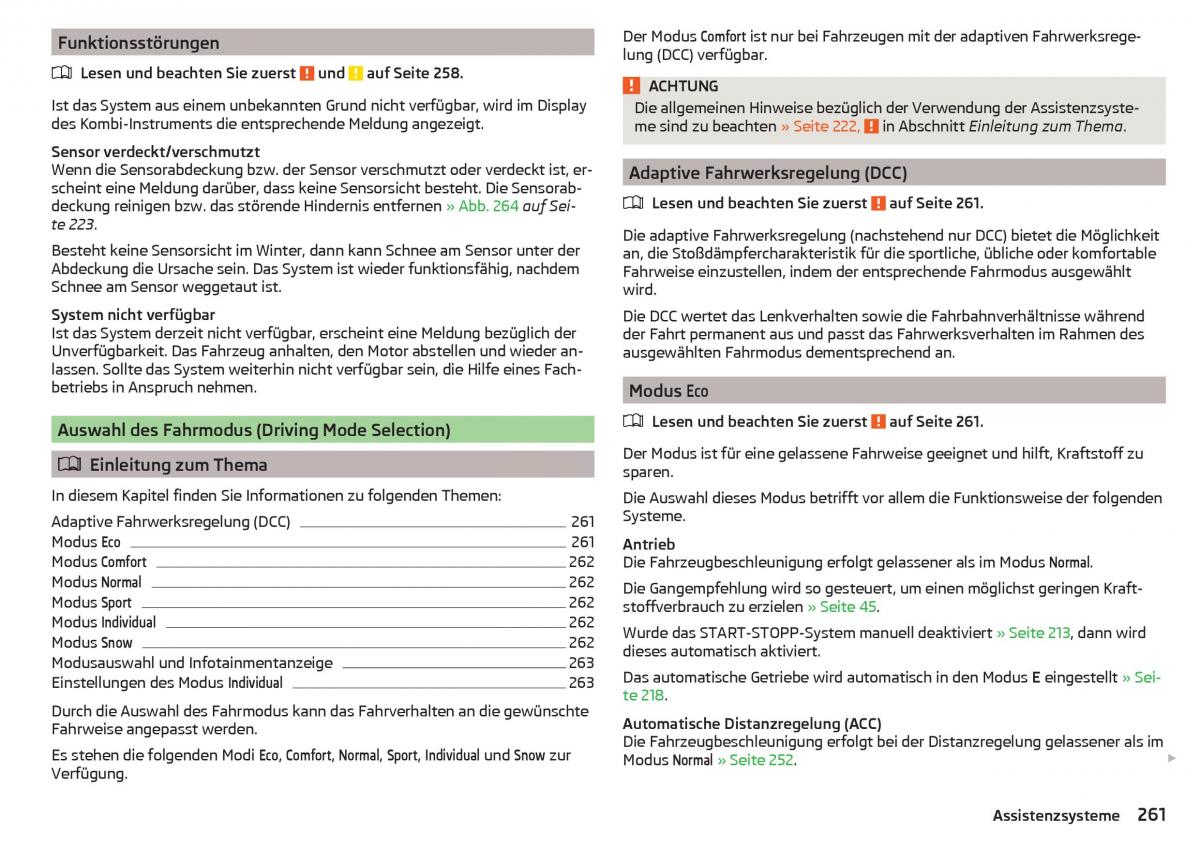 Skoda Kodiaq Handbuch / page 263