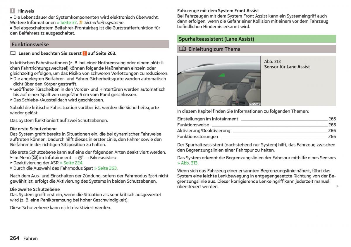 Skoda Kodiaq Handbuch / page 266