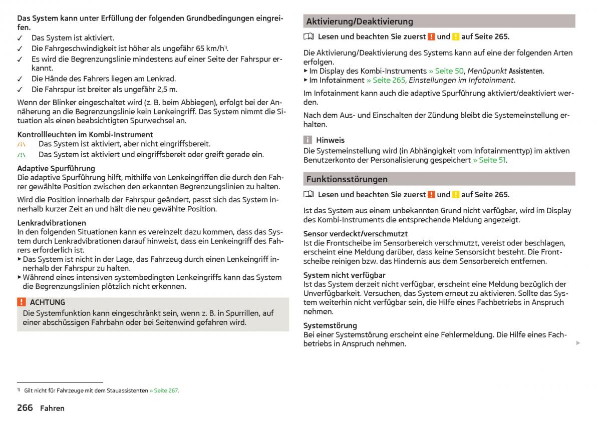 Skoda Kodiaq Handbuch / page 268