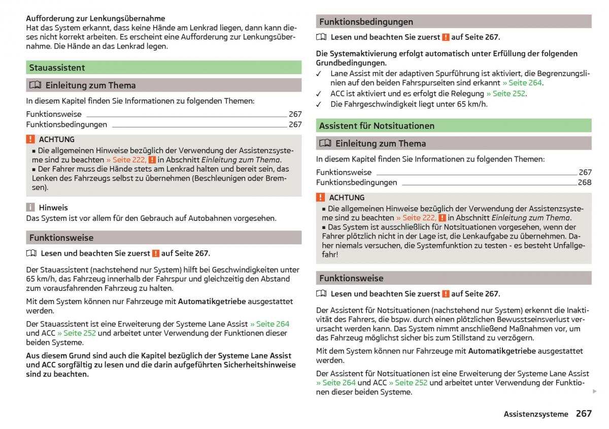 Skoda Kodiaq Handbuch / page 269