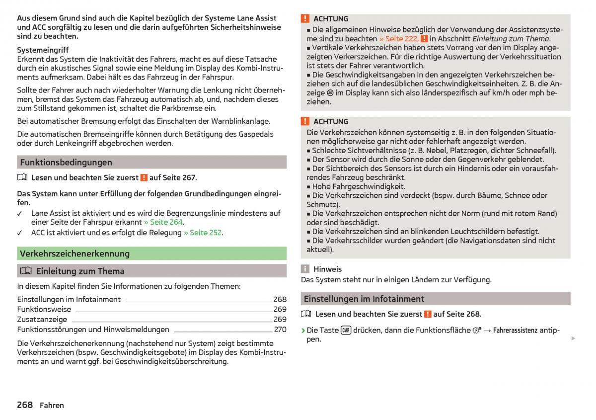 Skoda Kodiaq Handbuch / page 270