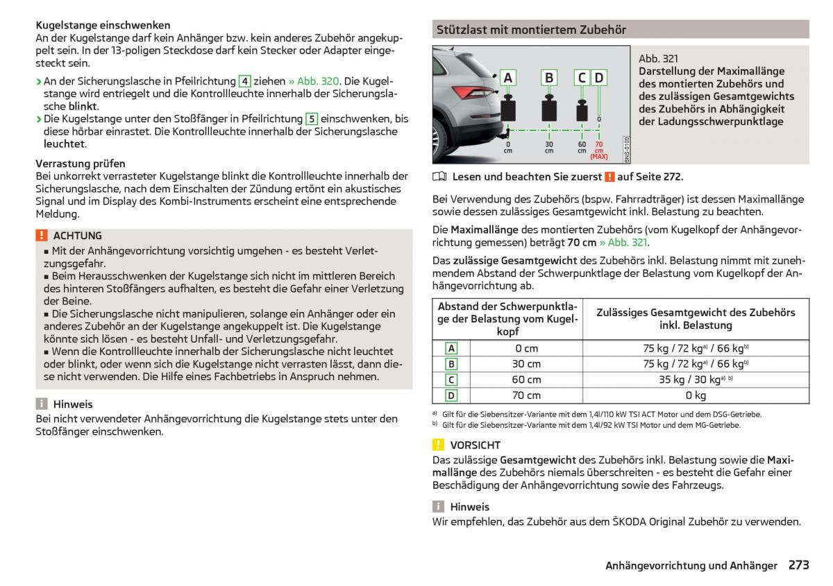 Skoda Kodiaq Handbuch / page 275