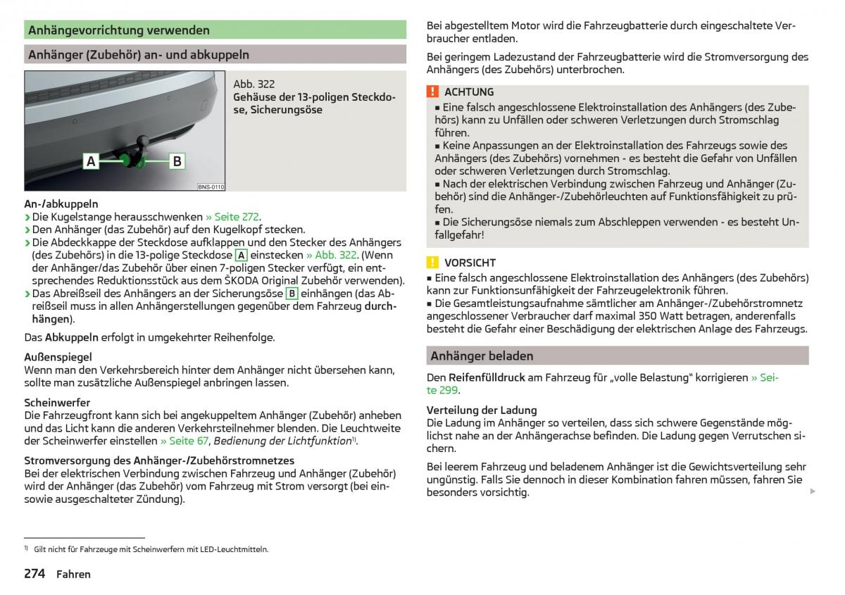 Skoda Kodiaq Handbuch / page 276