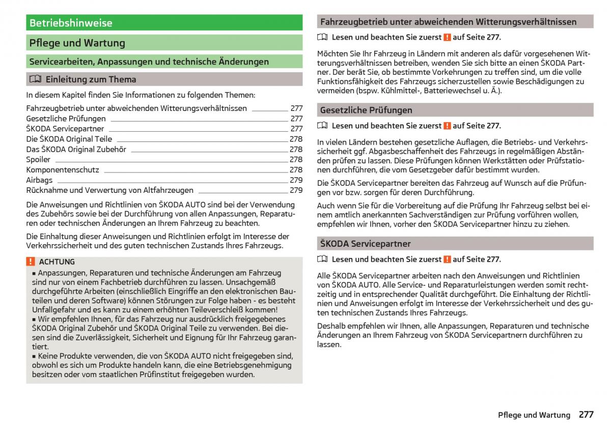 Skoda Kodiaq Handbuch / page 279