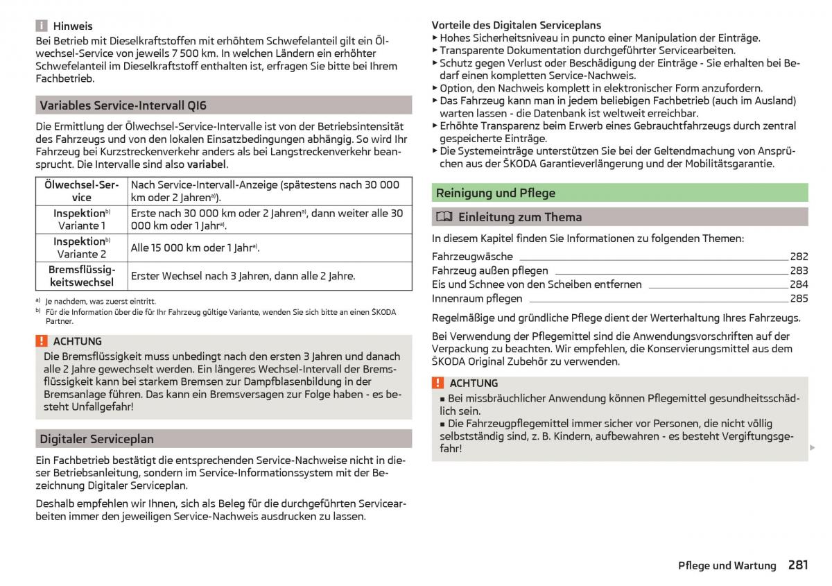 Skoda Kodiaq Handbuch / page 283