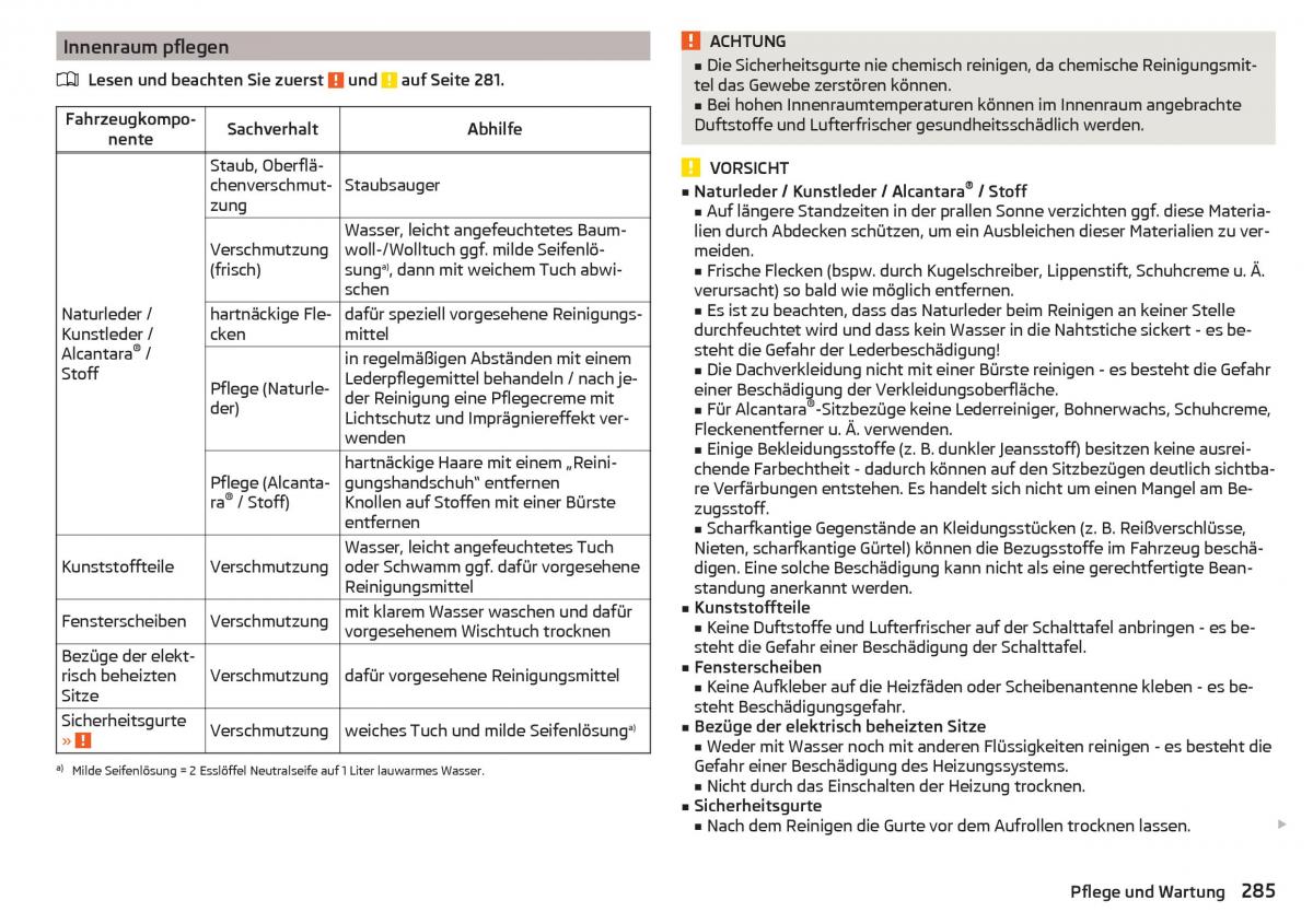 Skoda Kodiaq Handbuch / page 287