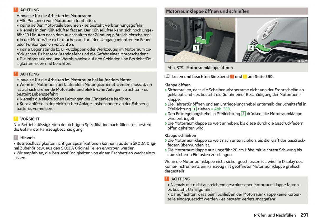 Skoda Kodiaq Handbuch / page 293