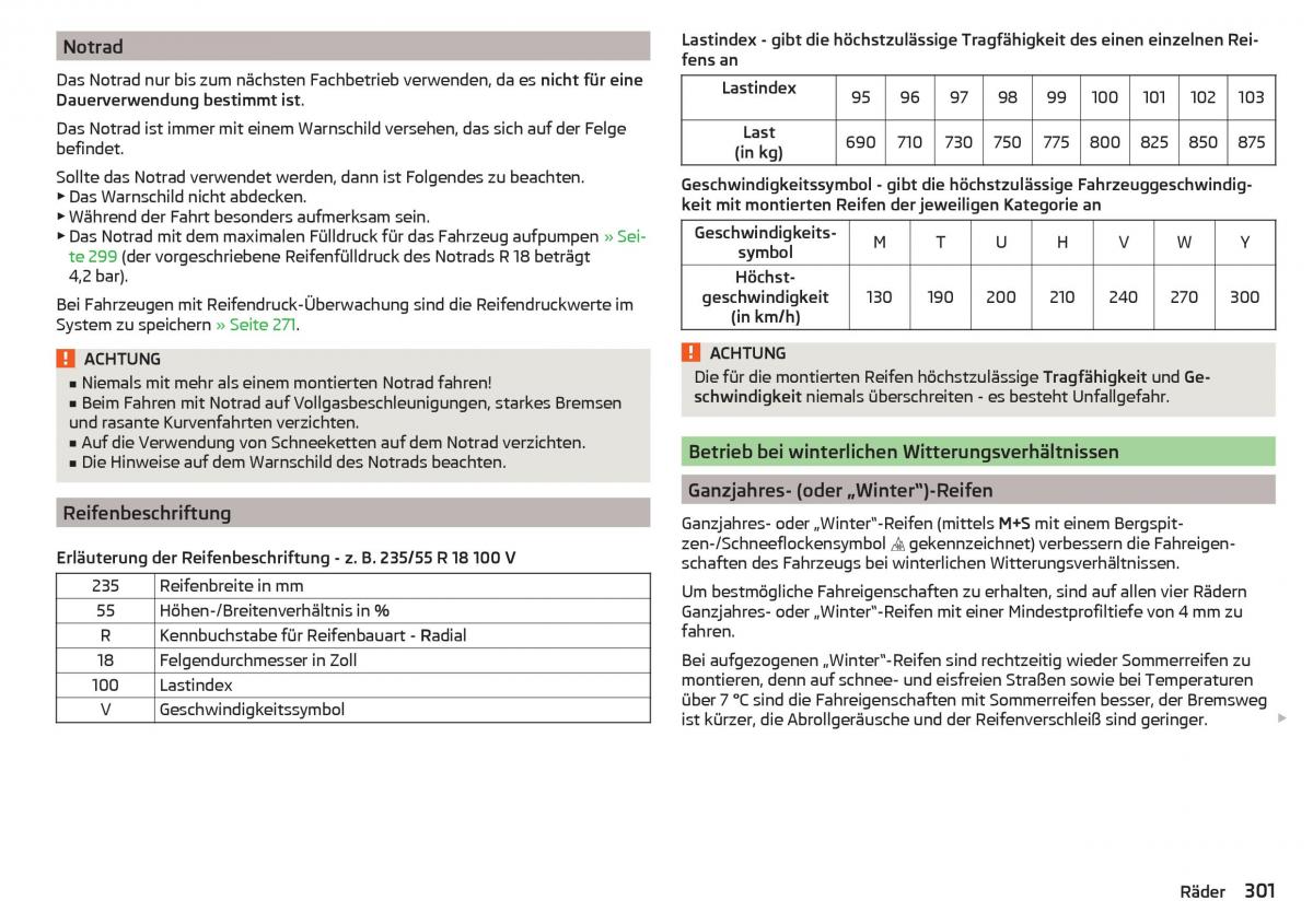 Skoda Kodiaq Handbuch / page 303