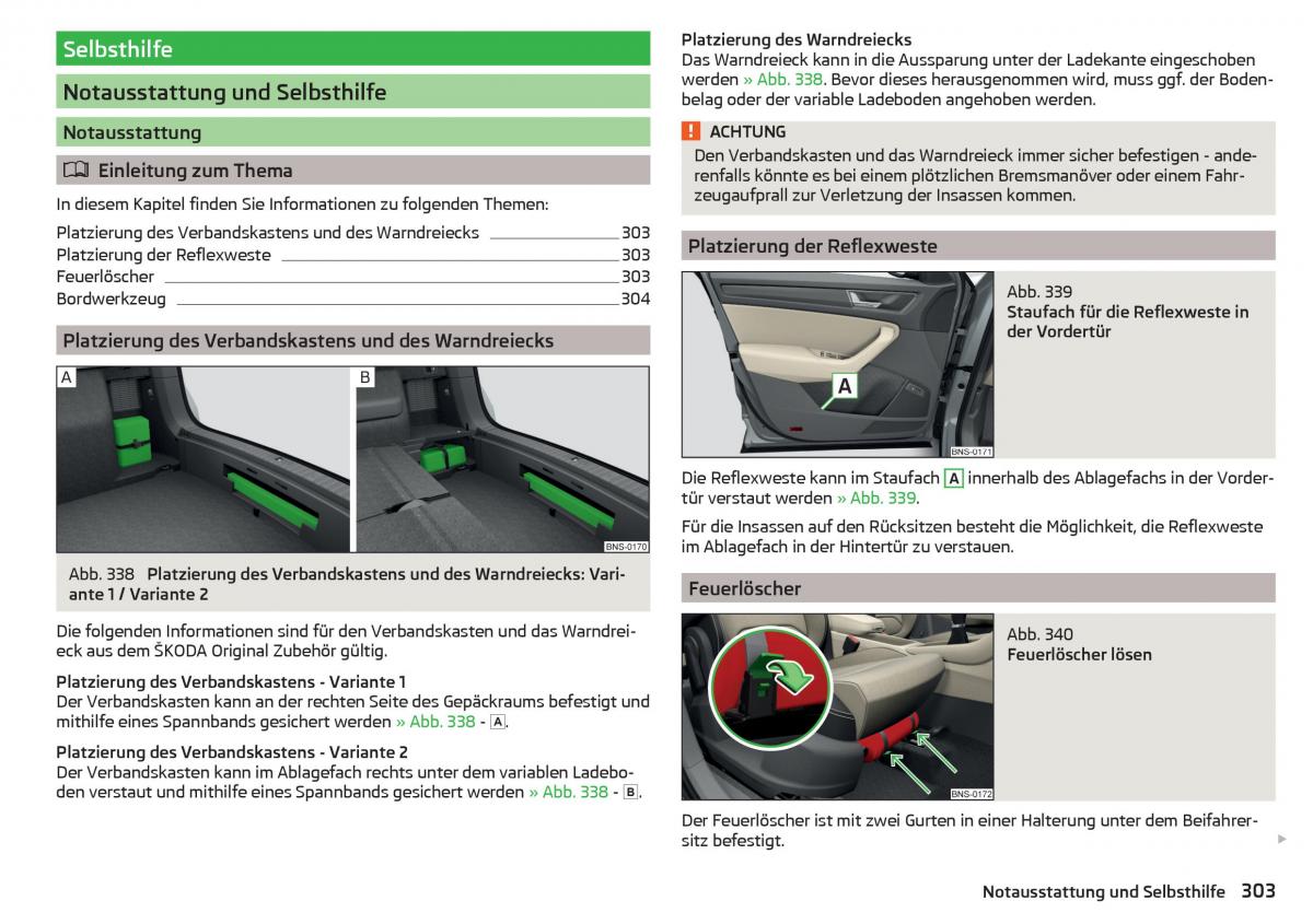 Skoda Kodiaq Handbuch / page 305