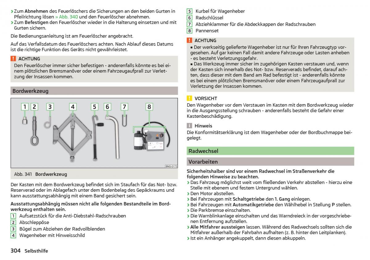 Skoda Kodiaq Handbuch / page 306