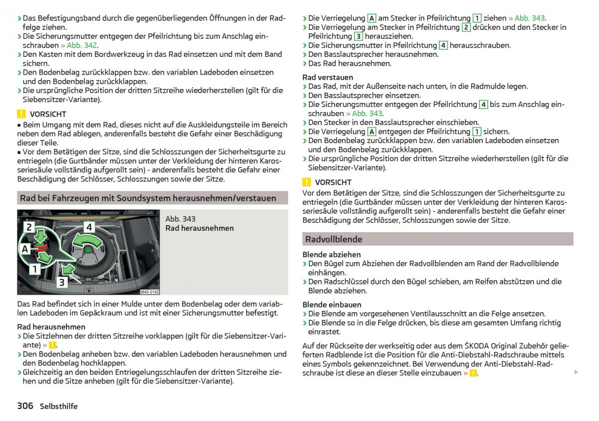 Skoda Kodiaq Handbuch / page 308