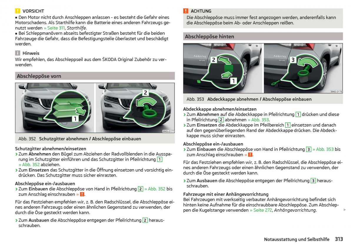 Skoda Kodiaq Handbuch / page 315