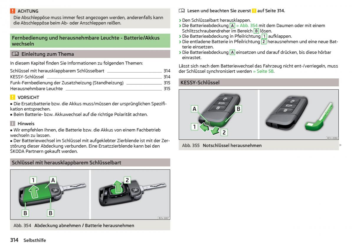 Skoda Kodiaq Handbuch / page 316