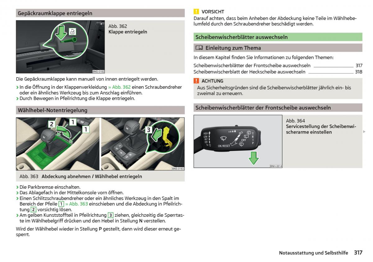 Skoda Kodiaq Handbuch / page 319