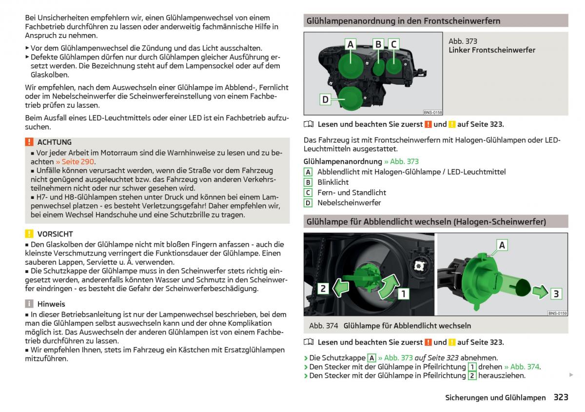 Skoda Kodiaq Handbuch / page 325