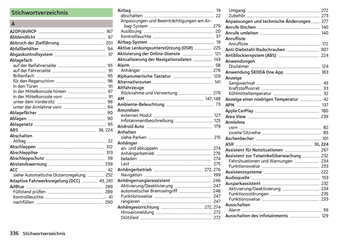 Skoda Kodiaq Handbuch / page 338