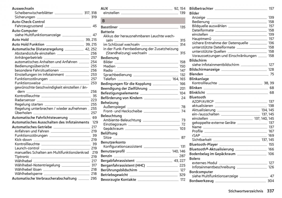 Skoda Kodiaq Handbuch / page 339