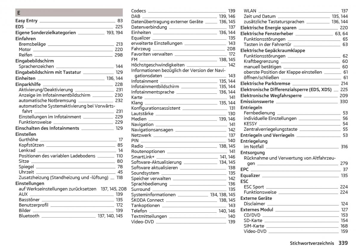 Skoda Kodiaq Handbuch / page 341