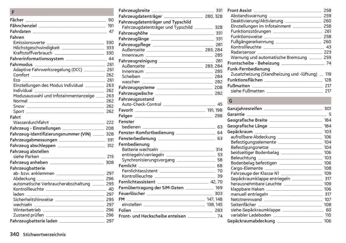 Skoda Kodiaq Handbuch / page 342