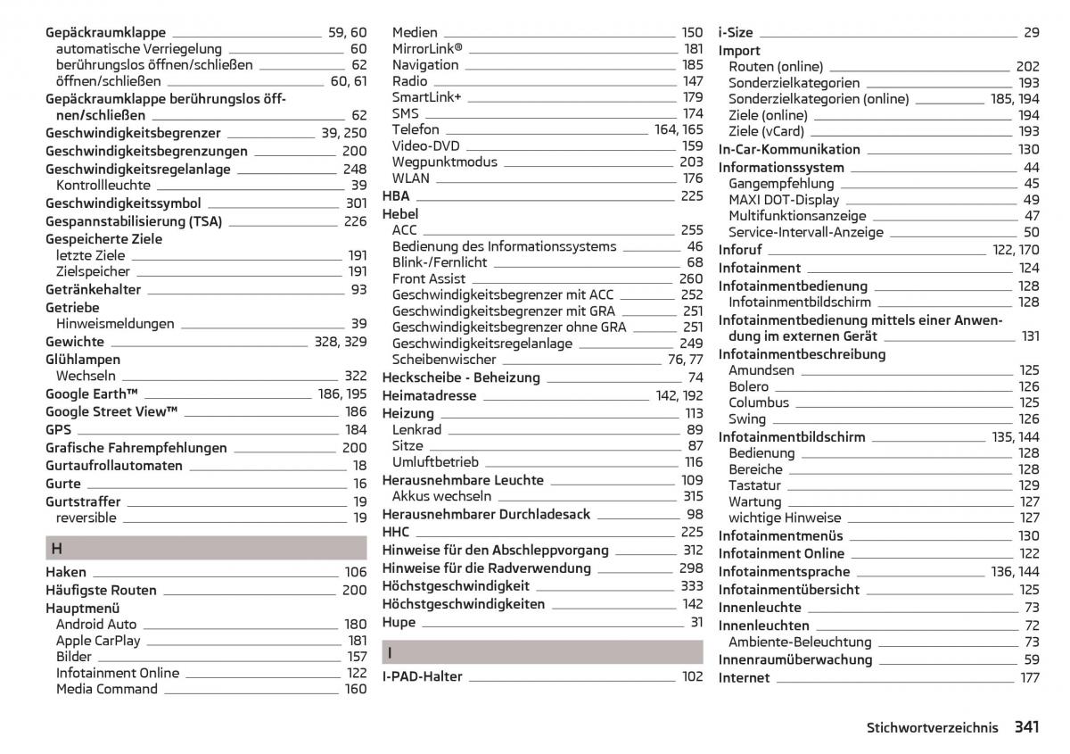 Skoda Kodiaq Handbuch / page 343