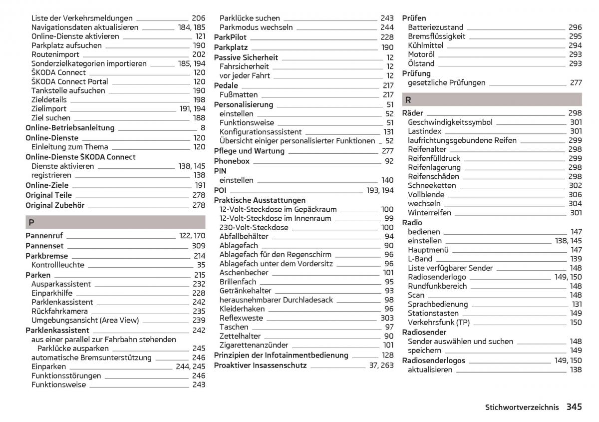 Skoda Kodiaq Handbuch / page 347