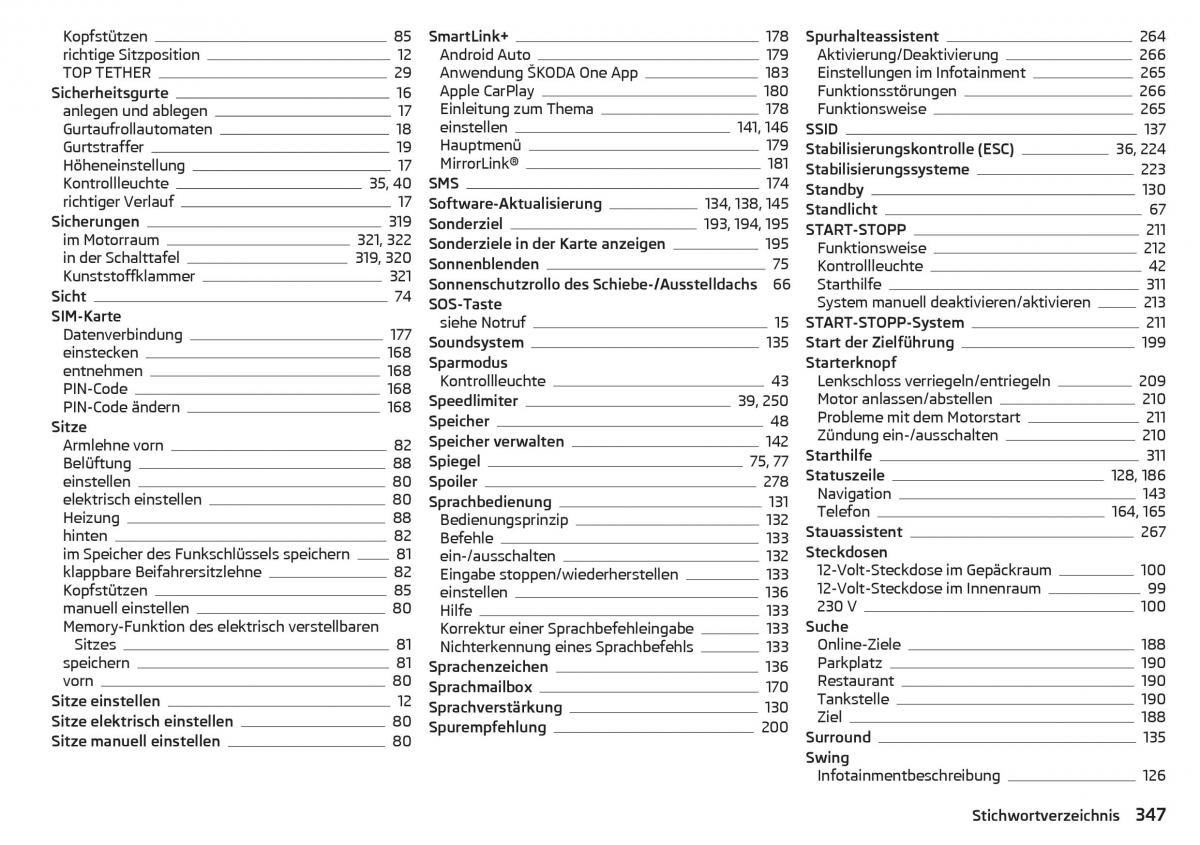 Skoda Kodiaq Handbuch / page 349