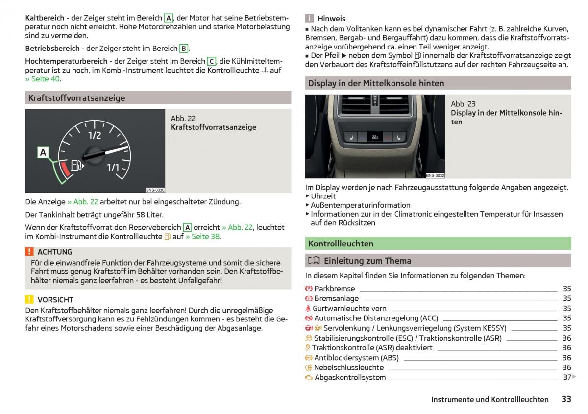 Skoda Kodiaq Handbuch / page 35