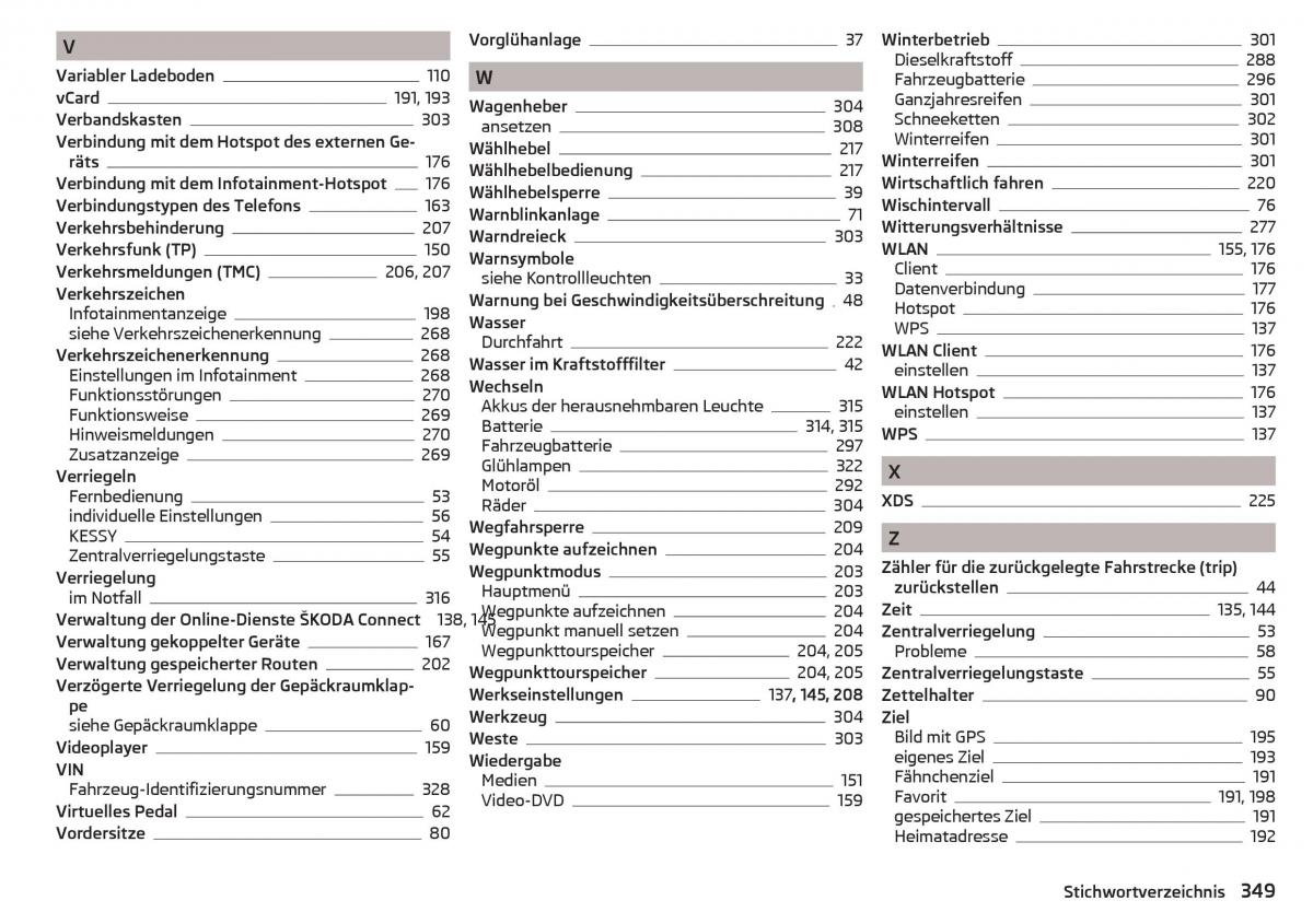 Skoda Kodiaq Handbuch / page 351