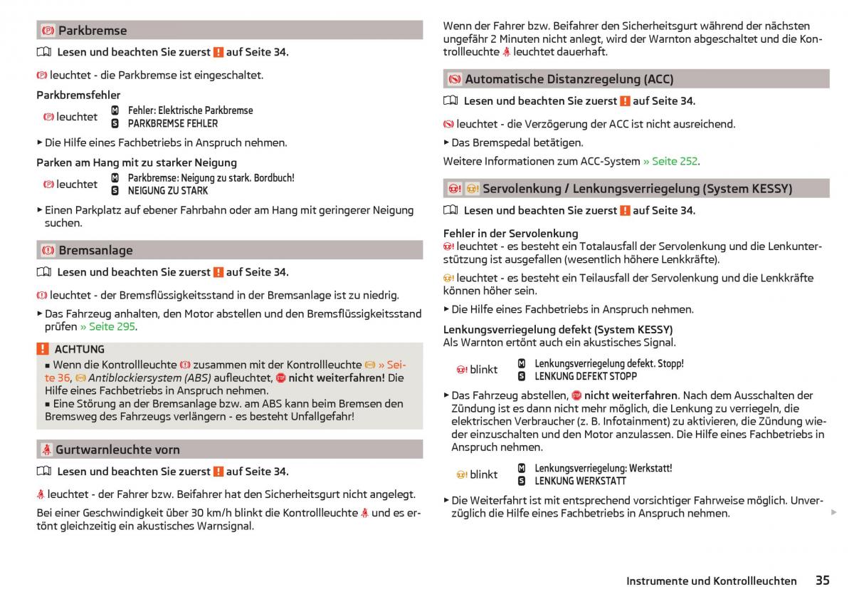 Skoda Kodiaq Handbuch / page 37