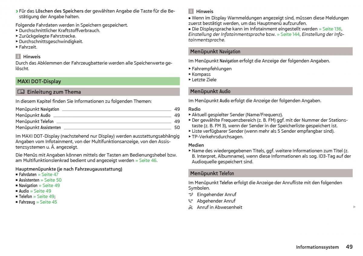 Skoda Kodiaq Handbuch / page 51