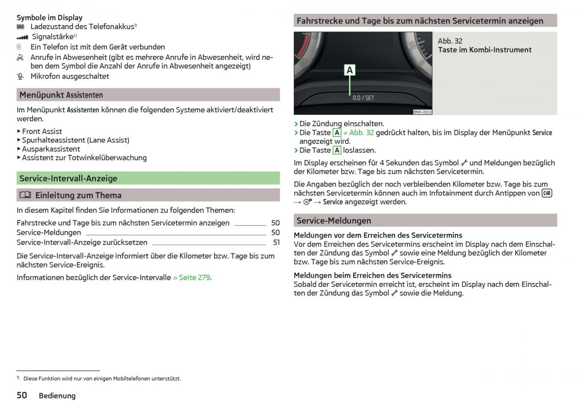 Skoda Kodiaq Handbuch / page 52