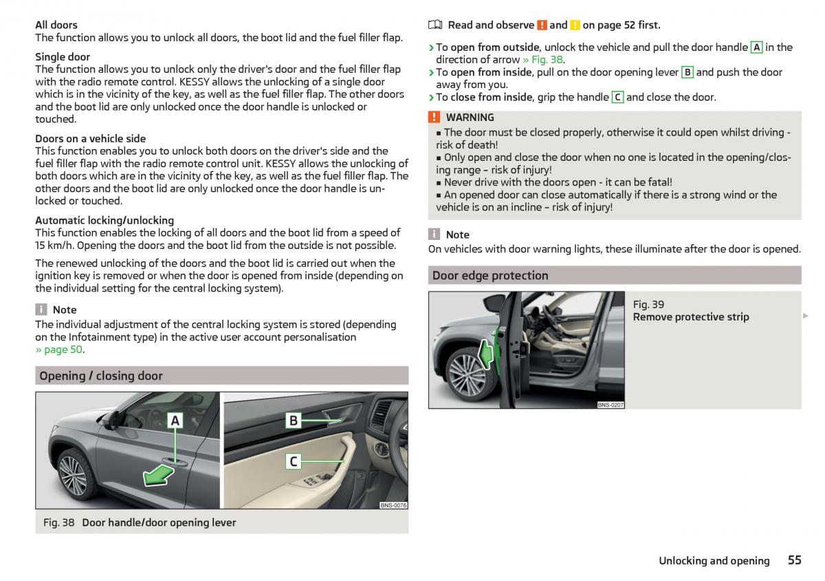 Skoda Kodiaq owners manual / page 57