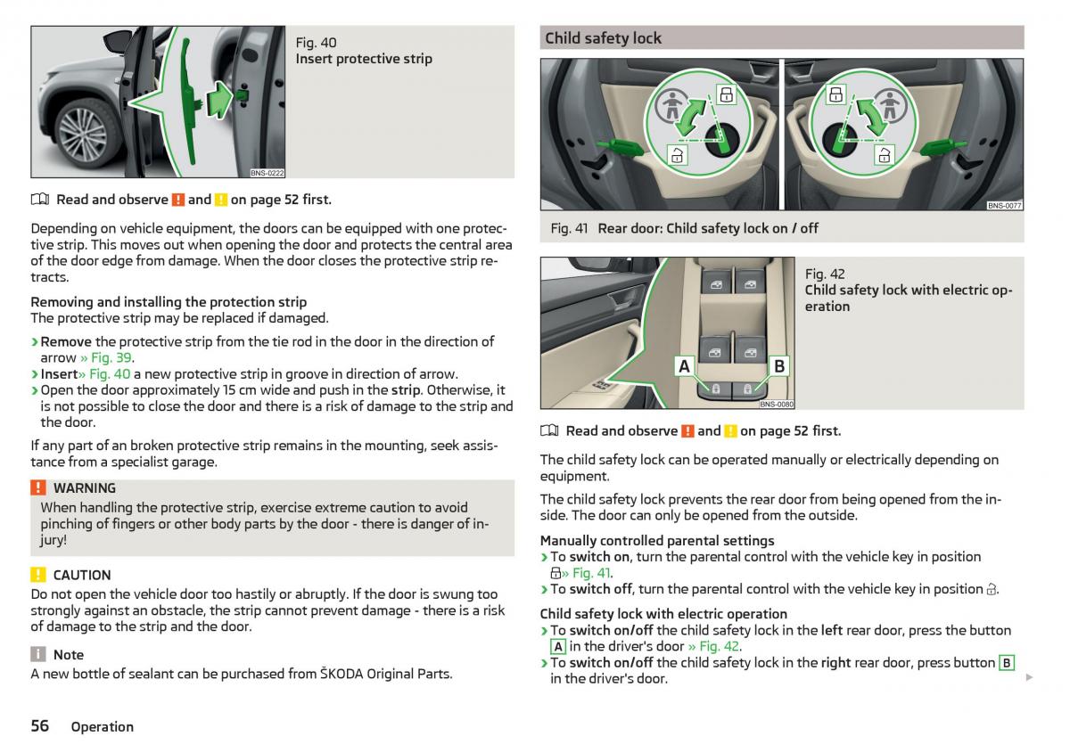 Skoda Kodiaq owners manual / page 58