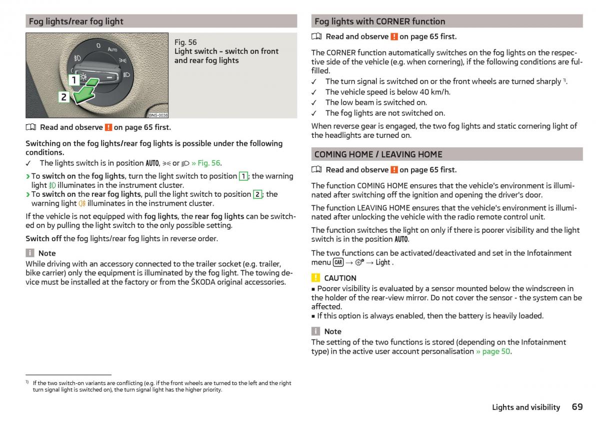 Skoda Kodiaq owners manual / page 71