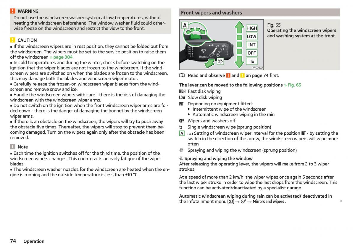 Skoda Kodiaq owners manual / page 76