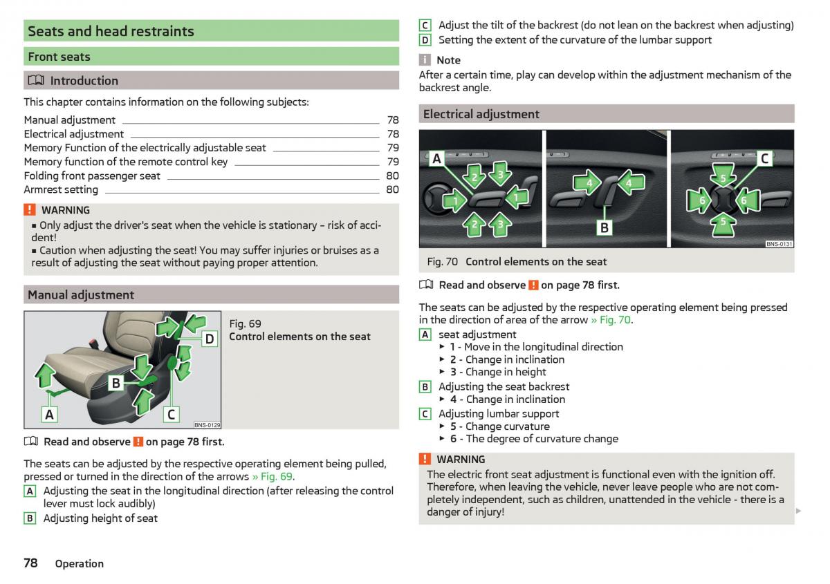 Skoda Kodiaq owners manual / page 80