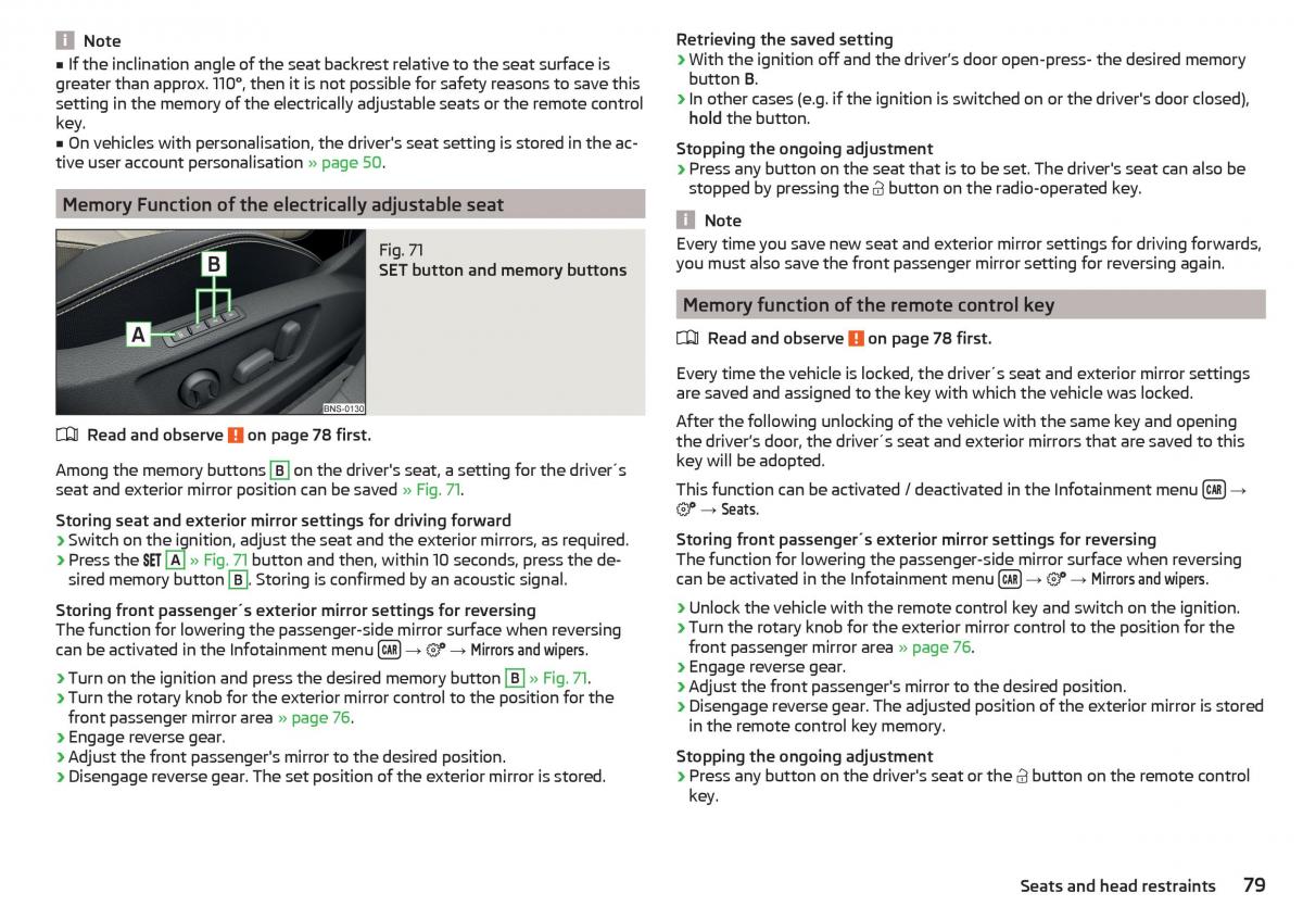 Skoda Kodiaq owners manual / page 81