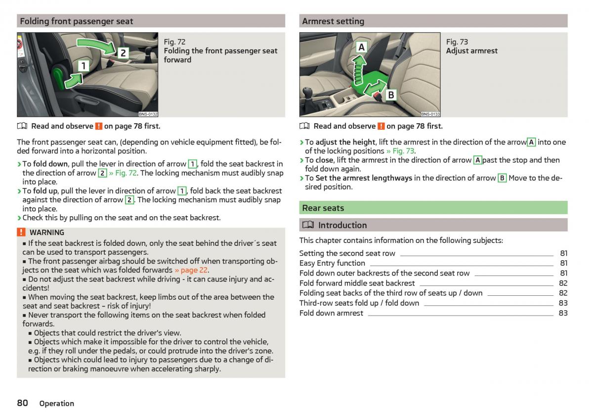 Skoda Kodiaq owners manual / page 82