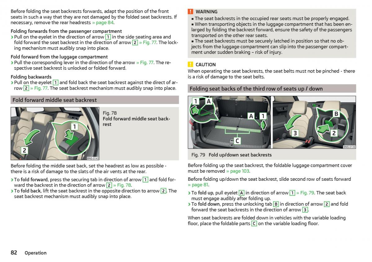 Skoda Kodiaq owners manual / page 84