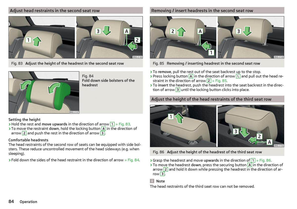 Skoda Kodiaq owners manual / page 86