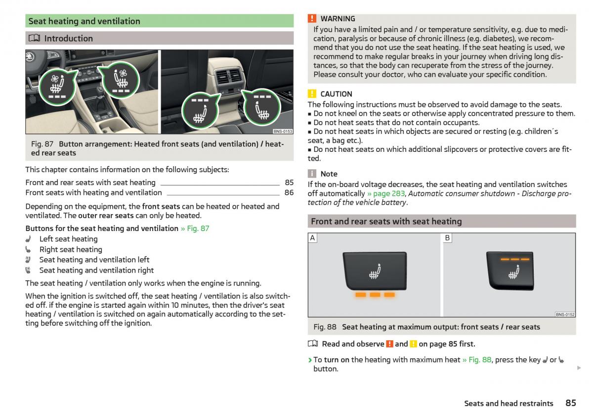 Skoda Kodiaq owners manual / page 87