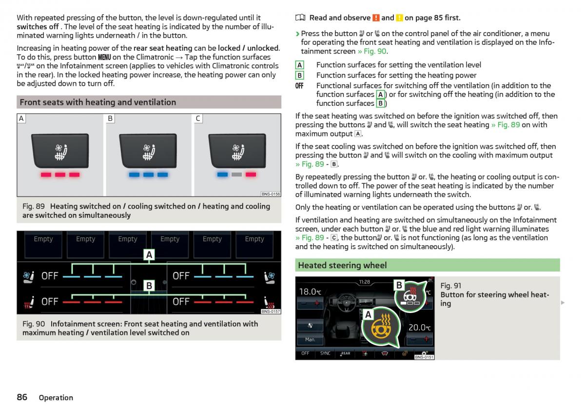 Skoda Kodiaq owners manual / page 88