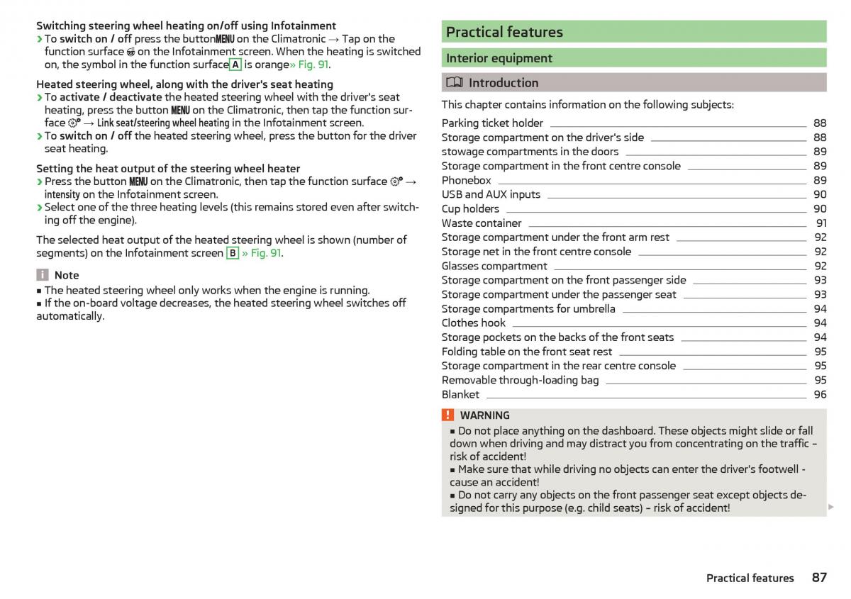 Skoda Kodiaq owners manual / page 89