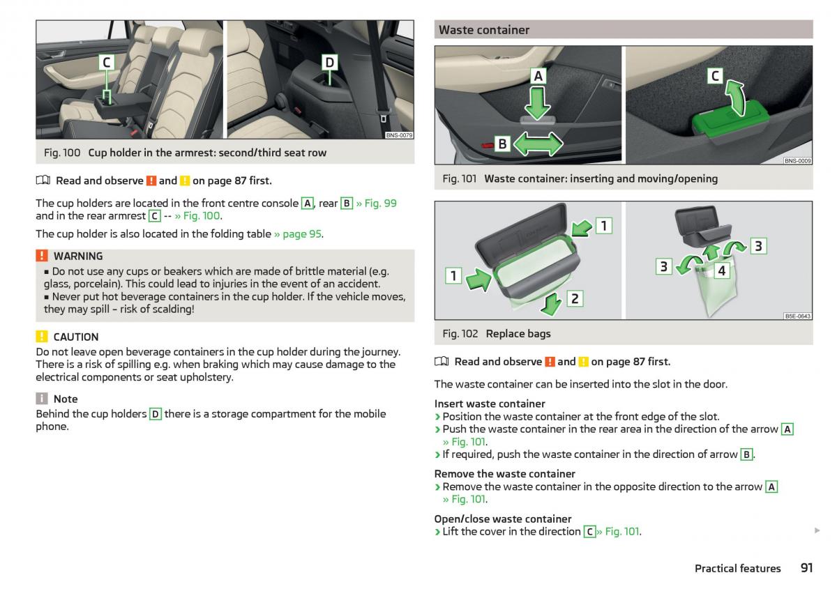 Skoda Kodiaq owners manual / page 93