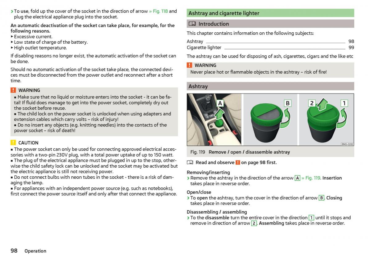 Skoda Kodiaq owners manual / page 100