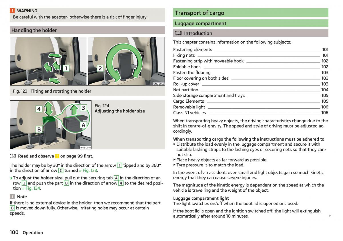 Skoda Kodiaq owners manual / page 102